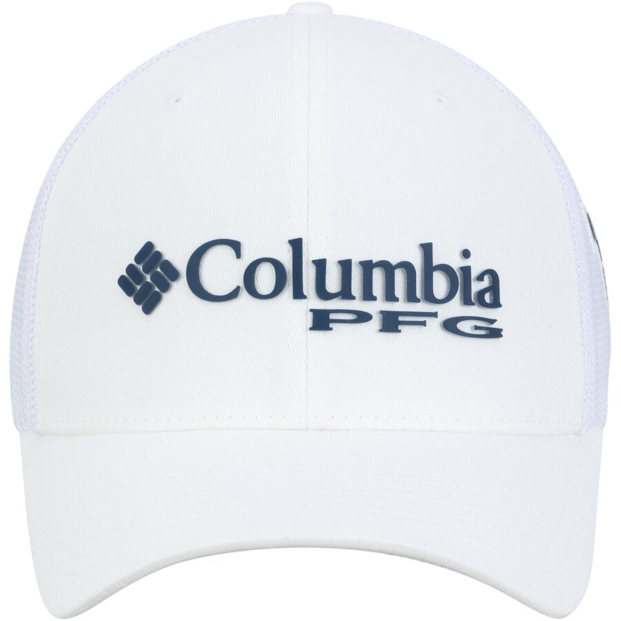 Columbia West Virginia PFG Mesh Flex Fit Hat White Sm/Med