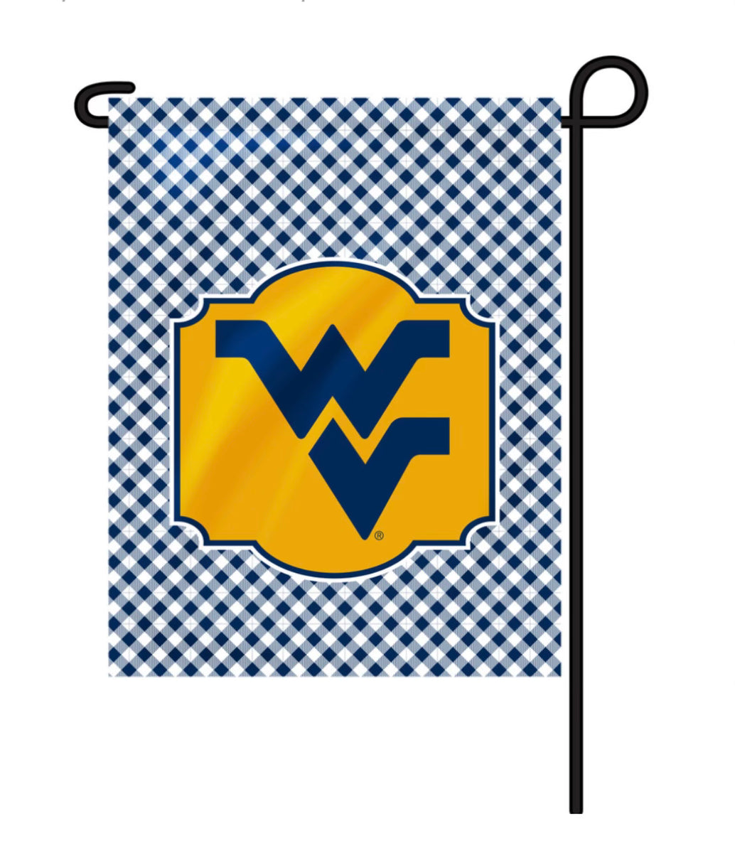 WEST VIRGINIA GINGHAM GARDEN FLAG Bond's Tailgaters