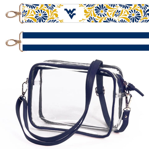 COLLEGIATE CLEAR PURSE WITH REVERSIBLE SHOULDER STRAPS