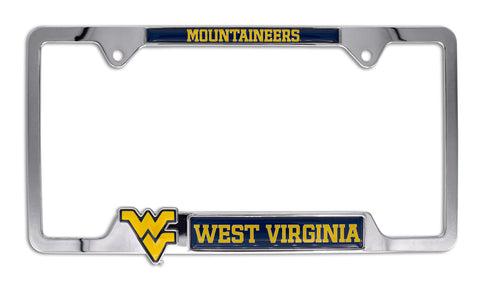 WEST VIRGINIA MOUNTAINEERS 3D METAL LICENSE PLATE FRAME