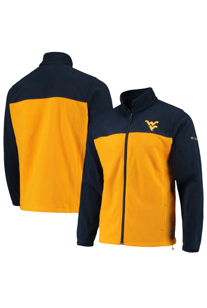 COLUMBIA MEN'S WEST VIRGINIA MOUNTAINEERS FLANKER III FLEECE FULL