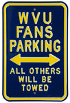 WVU FANS PARKING TIN SIGN