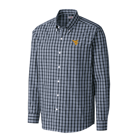 CUTTER & BUCK WVU DISCOVERY PARK NAVY PLAID