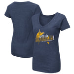 2022 West Virginia University Ladies V-Neck Navy Fan Shirt